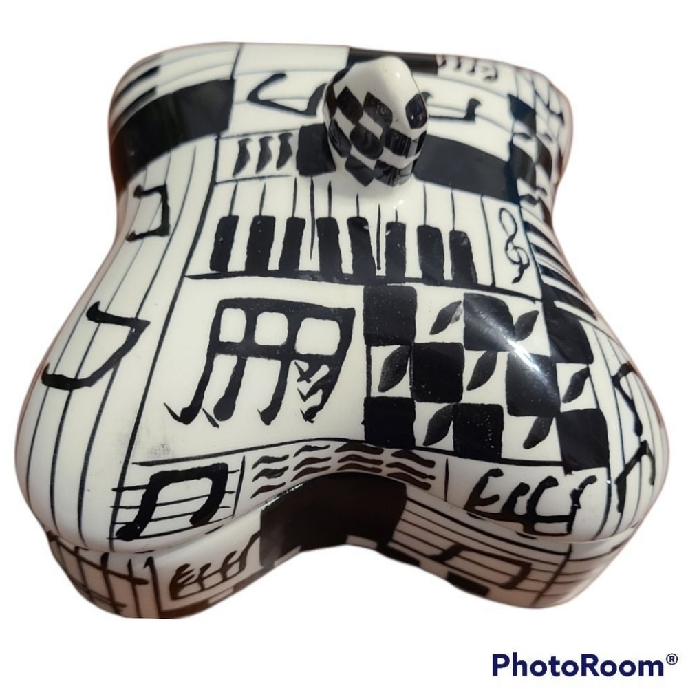 Musical Designed Trinket Covered Dish